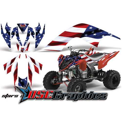 All Years Yamaha Banshee Raptor 700 ATV Stars And Stripes Vinyl Graphic Kit