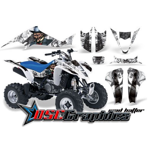 Suzuki LTZ400 Four Wheeler White Mad Hatter Sticker Kit Fits 2004-2008