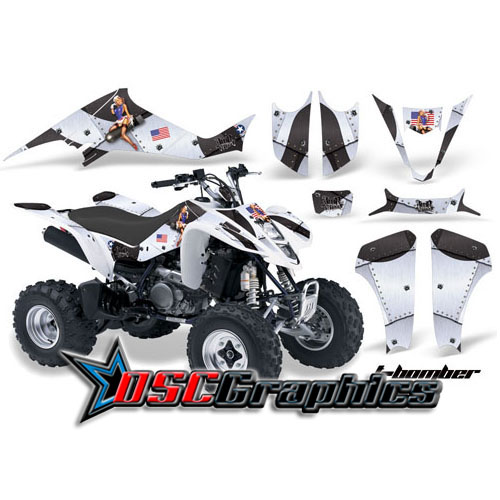 Suzuki LTZ400 2004-2008 Four Wheeler White T-bomber Sticker Kit