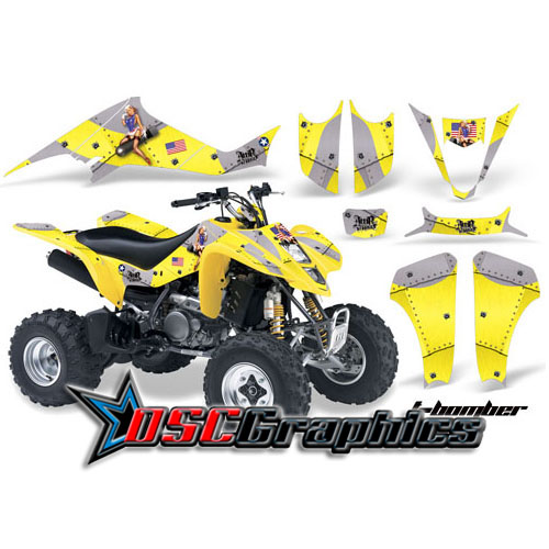 2004-2008 Suzuki LTZ400 Four Wheeler Yellow T-bomber Sticker Kit