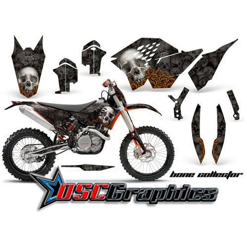 KTM C5 XCF Motocross Black Bone Collector Vinyl Kit Fits 2008-2010