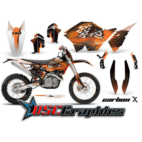 2008-2010 KTM C5 XCF Motocross Orange Carbon X Vinyl Kit