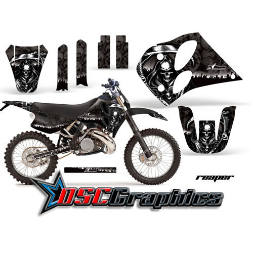 KTM C4 Two Stroke LC2 1993-1997 Dirt Bike Black Reaper Vinly Graphic Kit