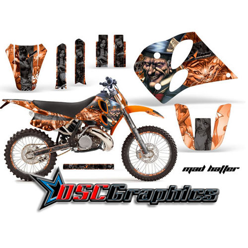 KTM C4 Two Stroke SX 1993-1997 Motocross Orange Mad Hatter Vinly Graphic Kit