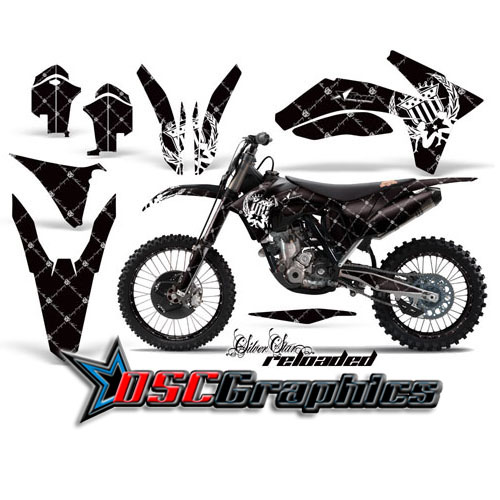 KTM C7 SX-F 350 2011Dirt Bike Black Reloaded Vinyl Kit