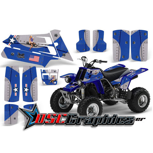 Yamaha Banshee Banshee 350 Four Wheeler Blue T-bomber Vinyl Kit