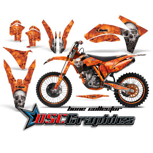 KTM C7 SX-F Dirt Bike Orange Bone Collector Vinyl Kit Fits 2011