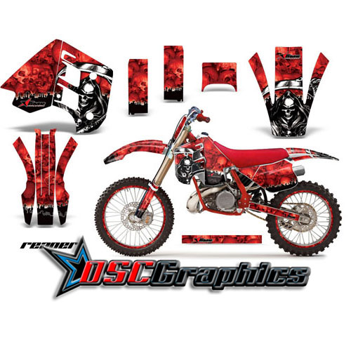 KTM C8 MXC 300 Motocross Red Reaper Graphic Kit Fits 1990-1992