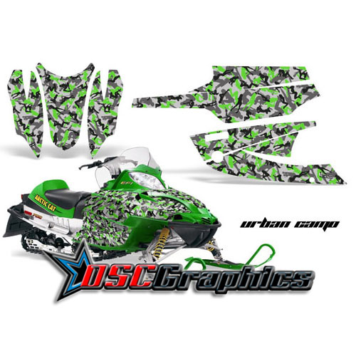 Snow Mobile Green T-Bomber Vinyl Wraps Fit Arctic Cat Sabercat F5