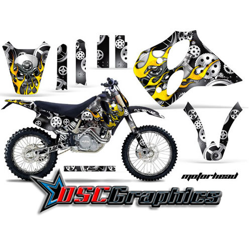 KTM C0 XC Four Stroke 1993-1997 Motocross Black Motorhead Graphic Kit