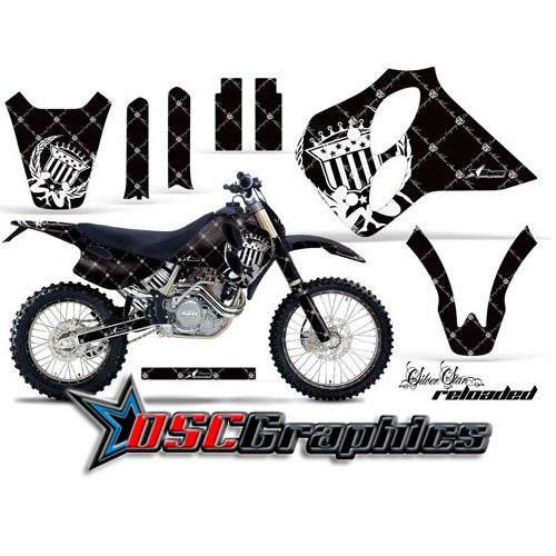 KTM C0 XC Four Stroke Motocross Black Reloaded Graphic Kit Fits 1993-1997