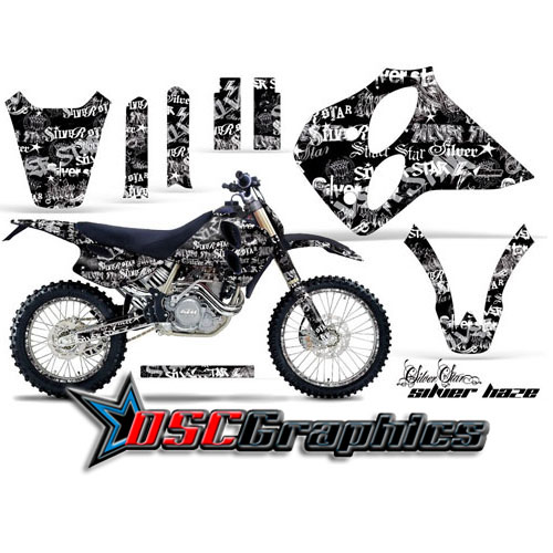 KTM C0 SX Four Stroke 1993-1997 Motocross Black Silver Haze Graphic Kit