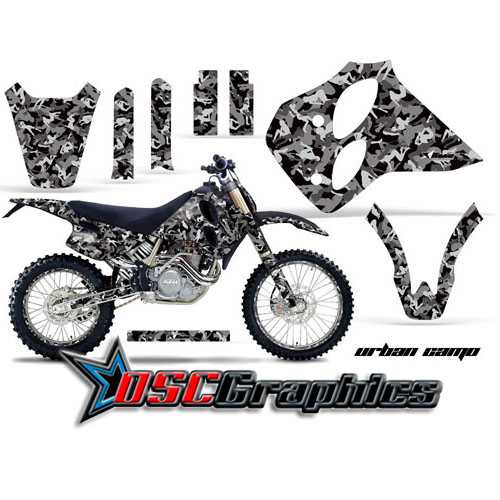 1993-1997 KTM C0 SX Four Stroke Motocross Black Urban Camo Graphic Kit