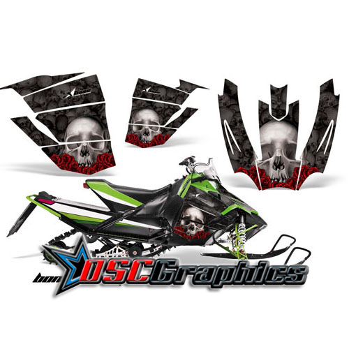 Arctic Cat Snow Mobile Black Bone Collector Vinyl Stickers Fit Snow Pro 600