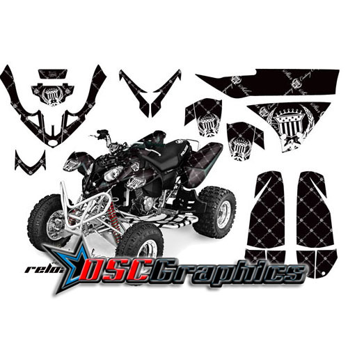 Polaris ATV Black Reloaded Graphic Stickers Fit Predator 500