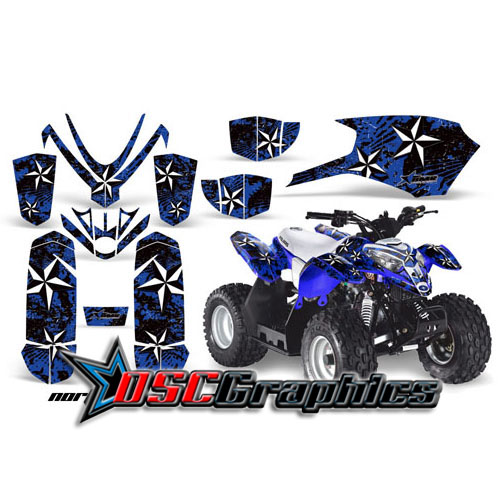 4X4 Blue North Star Vinyl Wraps Fit Polaris Outlaw 50 2002-2010