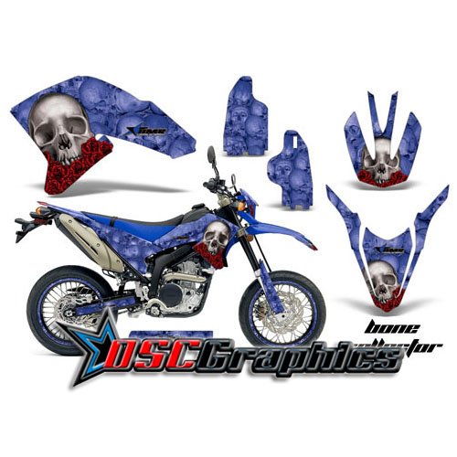 Yamaha Banshee WRX Motocross Blue Bone Collector Sticker kit Fits 2007-2008