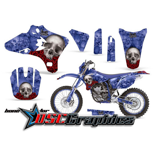 2005-2006 Yamaha Banshee WR450F Motocross Blue Bone Collector Graphic Sticker Kit