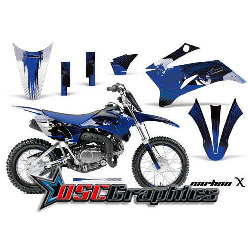 Yamaha Banshee TTR110 Motocross Blue Carbon X Vinyl Graphic Fits 2011-2012