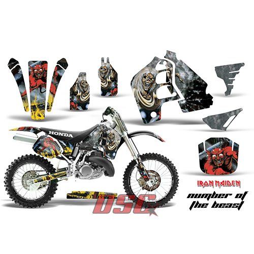 Moto 1991-2001 Honda CR500 Iron Maiden Black Decal Graphic Wrap Kit