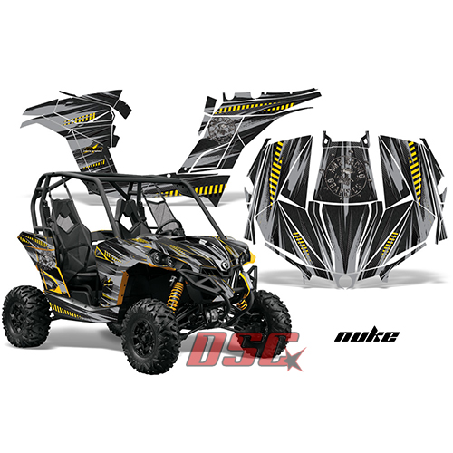 BRP Maverick 1000 XRS CanAm Nuke Silver UTV Graphic Wrap Kit 2013