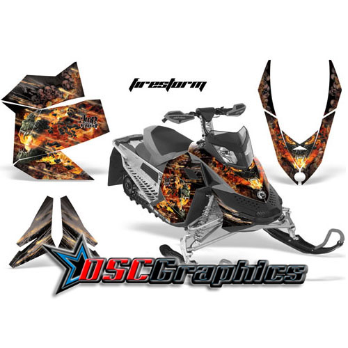 Ski Doo Rev XP Snow Mobile FireStorm Vinyl Wraps