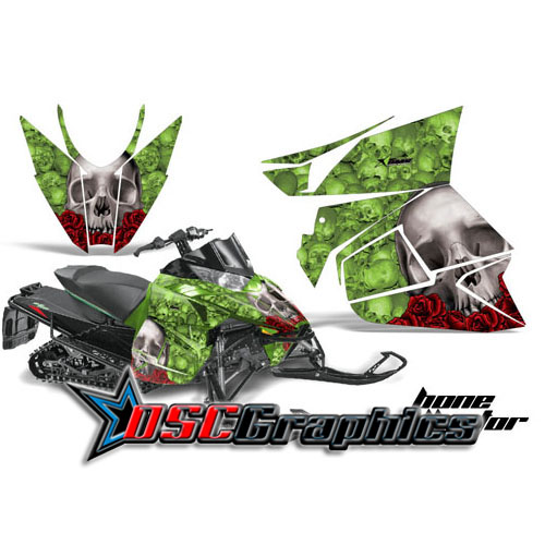 Artic Cat Snow Mobile Green Bone Collector Vinyl Graphics Fit SnoPro 2012