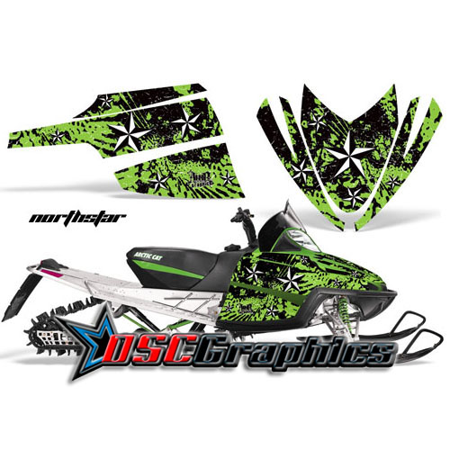 Snow Mobile Green Northstar Vinyl Graphics Fit Arctic Cat Crossfire