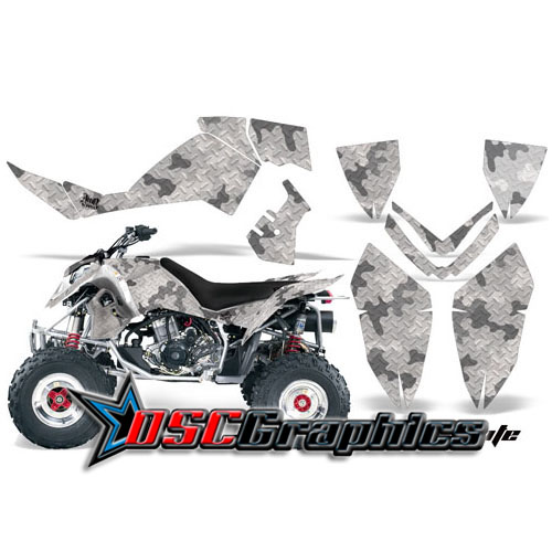 Polaris Quad Grey Camo Plate Vinyl Graphics Fit Outlaw 500 2006-2008