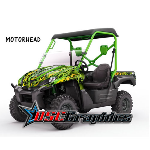 Kawasaki Teryx 750 2007-2009 UTV Green Motorhead Vinyl Stickers Kit