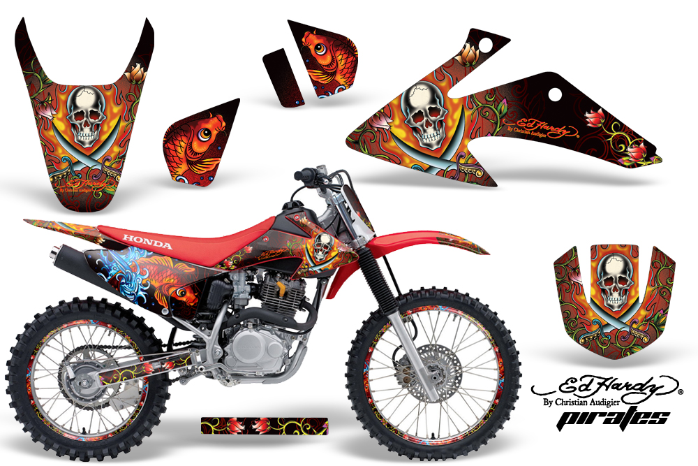 Pirates Red Moto 2003-2007 Honda CRF 230F Vinyl Graffix Wrap Kit