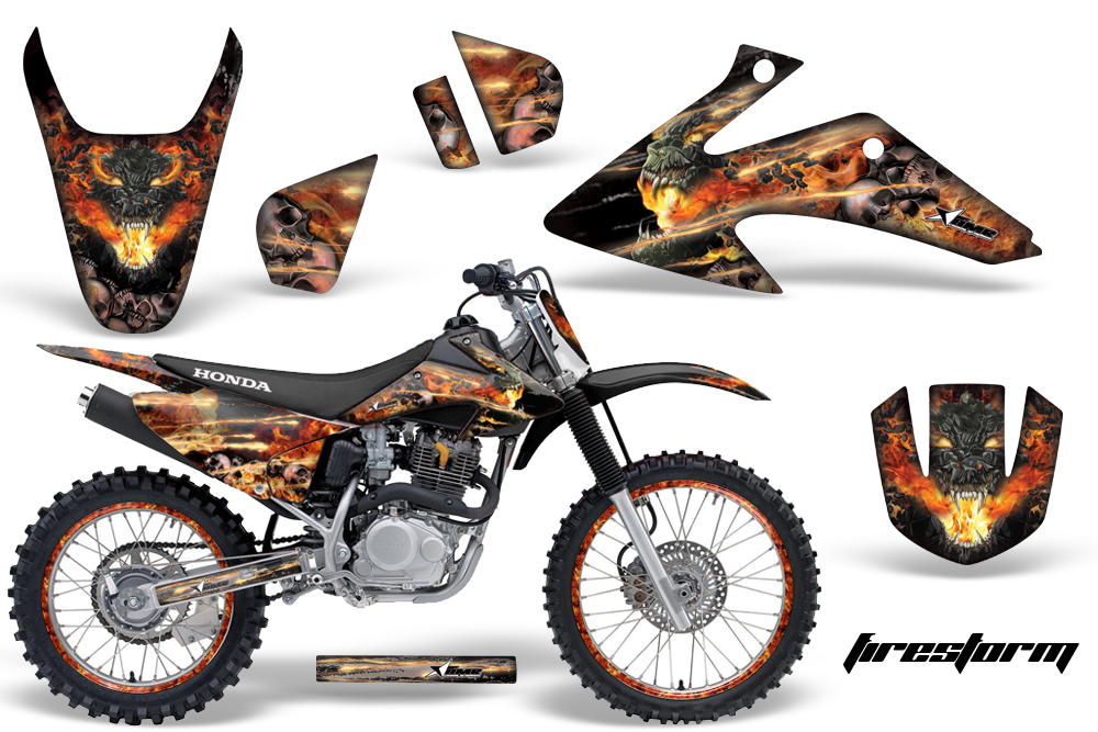 Fire Storm Black 2003-2007 Honda CRF 230F Off Road Decal Graphic Wrap Kit