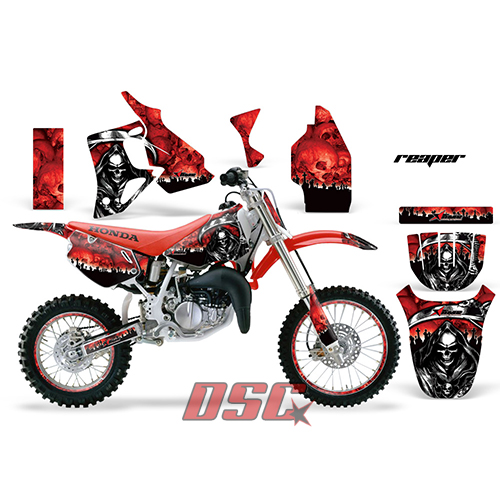 Moto 1996-2002 Honda CR80 Reaper Red Decal Graphic Wrap Kit