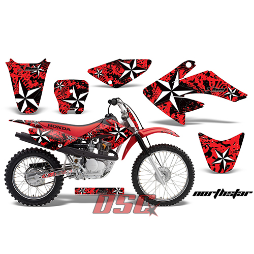 Honda CRF 80 2011-2012 North Star Red Dirt Bike Vinyl Sticker Graphic Wrap Kit