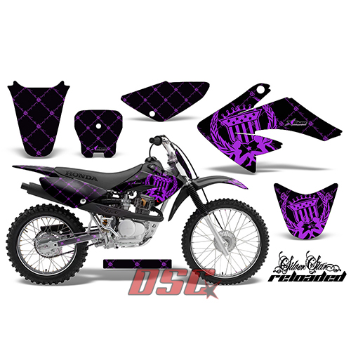 Vinyl Graffix Wrap Kit Reloaded Purple Moto 2004-2010 Honda CRF 80