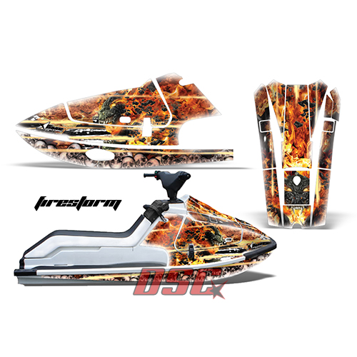 Kawasaki X2 650 1986-1995 Fire Storm Jet Ski Vinyl Decal Wrap Kit