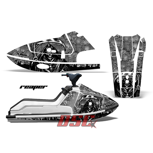 1986-1995 Kawasaki X2 650 Reaper Silver Jet Ski Vinyl Graphic Wrap Kit