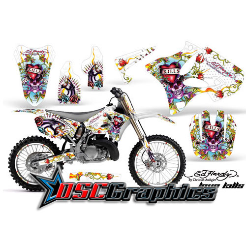 1996-2001 Yamaha Banshee YZ Motocross White Love Kills 2 Stroke Vinyl Sticker Kit