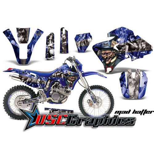 1998-2002 Yamaha Banshee WR426 Motocross Blue Mad hatter Vinyl Graphic Kit