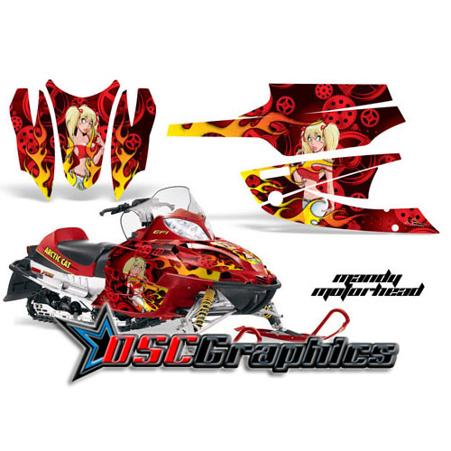 Arctic Cat Sabercat F5 Snow Mobile Mandy Motorhead Vinyl Wraps