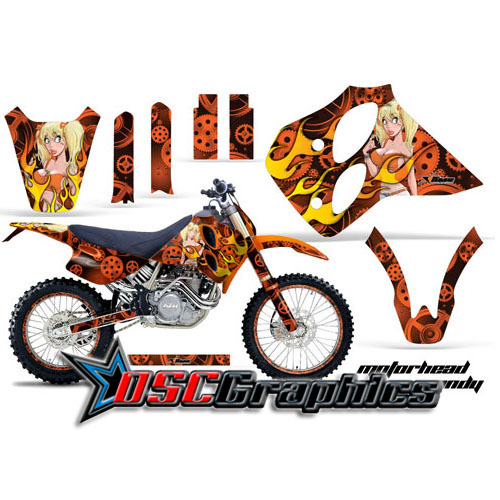 1993-1997 KTM C0 SX Four Stroke Motocross Orange Motorhead Mandy Graphic Kit