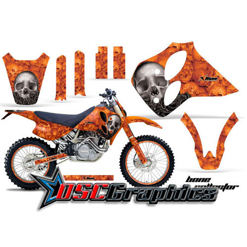 KTM C0 XC Four Stroke Motocross Orange Bone Collector Graphic Kit Fits 1993-1997