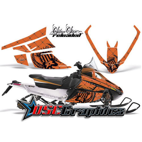 Snow Mobile Orange Reloader Vinyl Stickers Fit Artic Cat