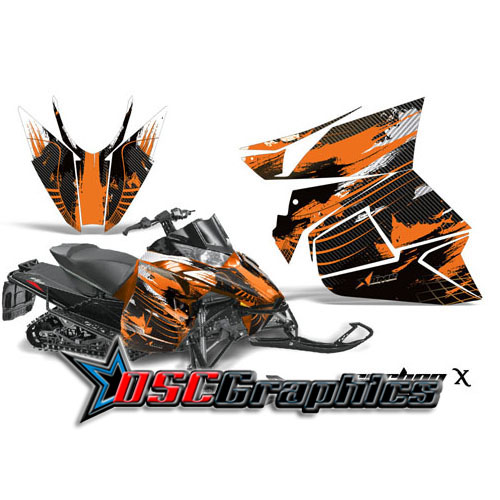 2012 Artic Cat ProCross Snow Mobile Orange CarbonX Vinyl Graphics