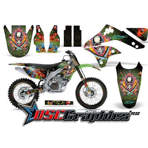 Kawasaki KXF450 2006-2008 Motorcycle Green Pirates Graphic Kit