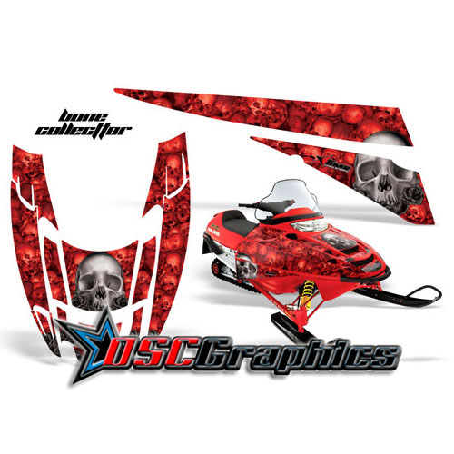 Polaris Snow Mobile Red Bone Collector Vinyl Stickers Fit Edge