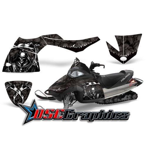 Polaris Snow Mobile Black Reaper Vinyl Graphics Fit Fusion 2005-2007