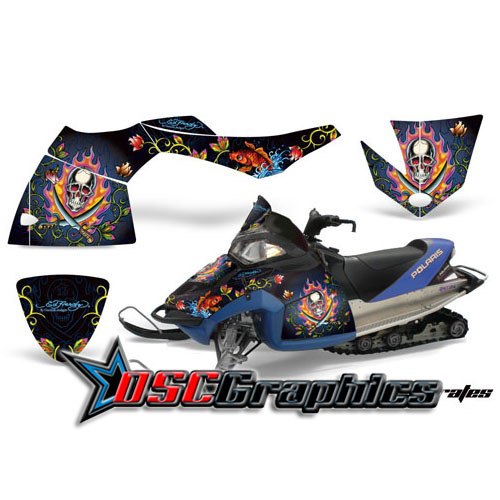 Polaris Snow Mobile Pirates Vinyl Graphics Fit Fusion 2005-2007