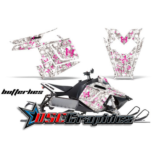 Polaris Snow Mobile Butterflies Graphic Stickers Fit RMK 2010-2012