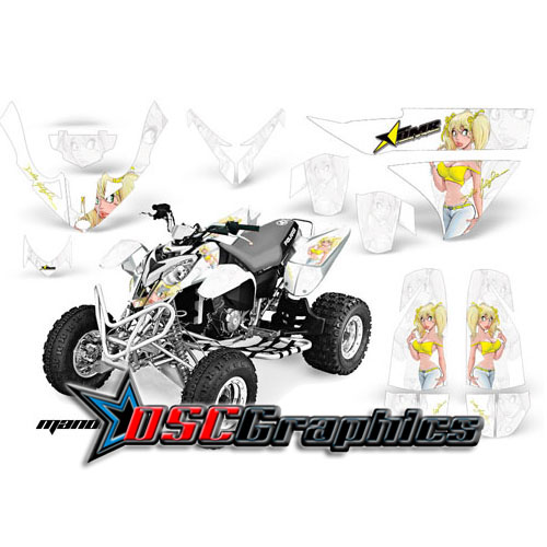 Polaris Predator 500 ATV White Mandy Graphic Stickers